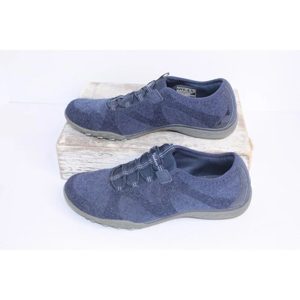 Skechers Relaxed Fit Air Cooled Memory Foam Women's Size 7 Blue Slide On Walking